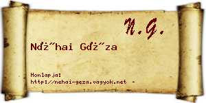 Néhai Géza névjegykártya